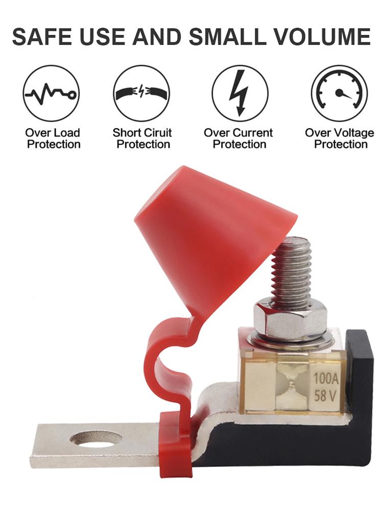 Блок предохранителей M8 PPS с кольцевым предохранителем 58 В, держатель клемм аккумулятора для морского транспорта, защита зажигания для лодки, грузовика, для дома на колесах, круизного лайнера, крана