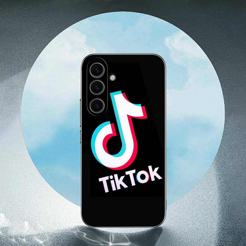 Музыкальный логотип TikTok для Samsung Galaxy S25 S24 S23 Ultra S22 S21 Plus S20 Черный Мягкий Силиконовый Защитный Чехол