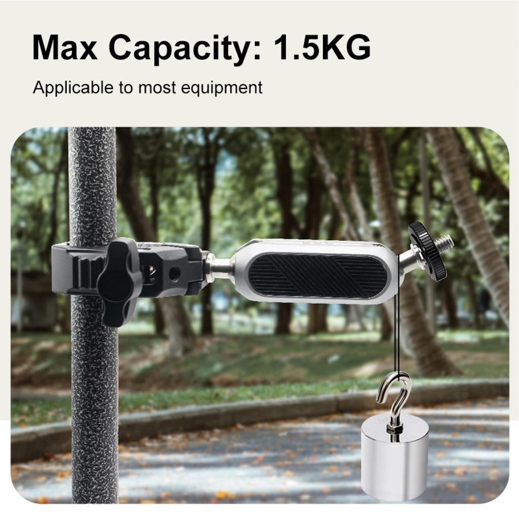 Camera Mounts Clamp Mount Bicycle Handlebar Adapter Mount Aluminum Alloy 1.5kg Load Capacity with Dual 360 degrees