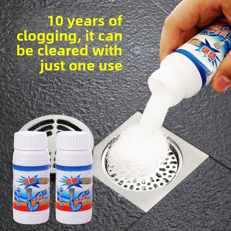 Мощное средство для прочистки канализационных труб - Растворяет волосы и дезодорирует сливы, Прочищает засоры 10-летней давности