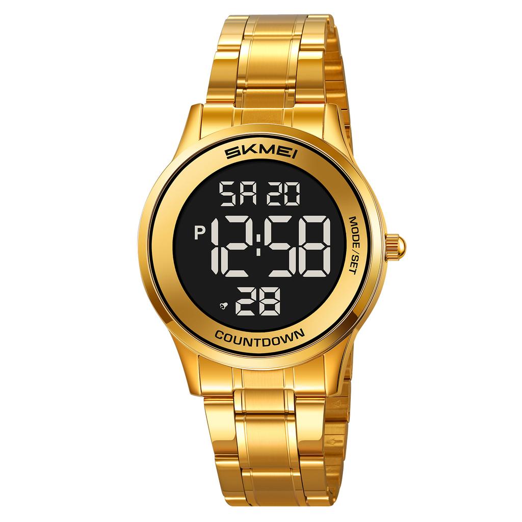 SKMEI 2425 Electric Wristwatch Fashion Casual Clock 3Bar Waterproof EL Light Stopwatch Week Date Calendar Countdown Timer