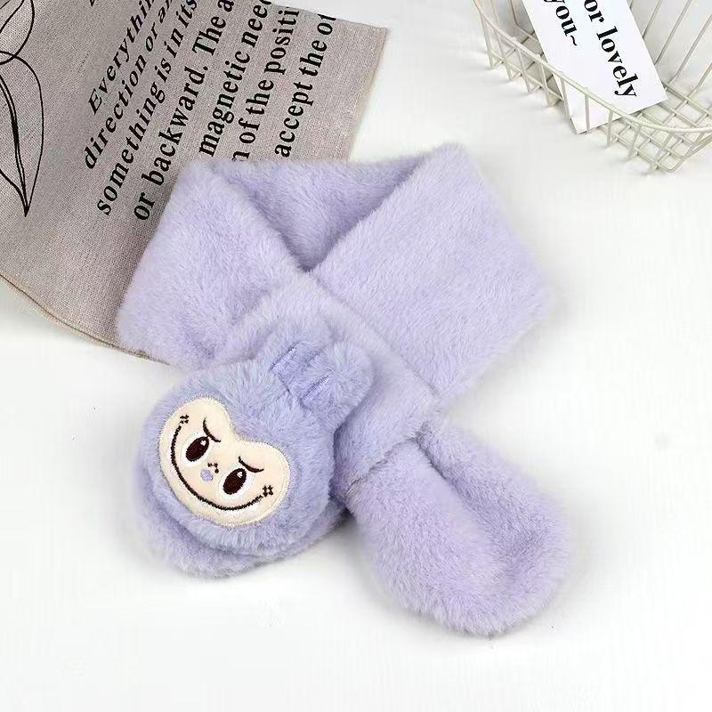 New Winter Children's Cute Cartoon Plush Faux Fur Snood Scarf