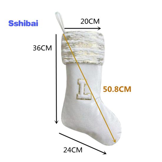 Рождественский чулок с вышивкой и ремешком, износостойкие носочки большой емкости с рождественскими буквами, подвесное украшение