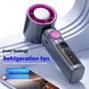Mini Handheld Ice Compress Fan 199 Speeds High-Speed Cooling Fan Digital Display USB Rechargeable Turbo Fan