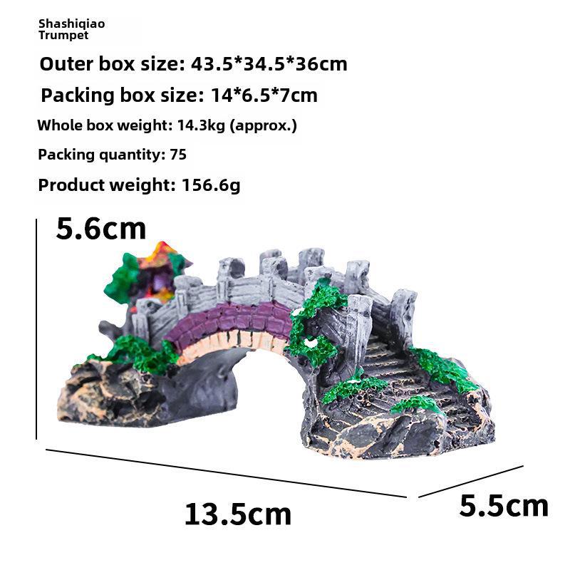 Retro Stone Bridge Ornament for Fish Tanks and Micro Landscapes