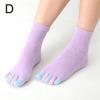 1Pair Five Finger Socks Women'S Pure Cotton Five Toe Socks Sweat Absorbing Mid Tube Split Toe Socks Warm Toes Short Socks