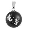 Черная бола для беременных с отпечатками ладоней