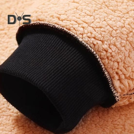 Men Fall Winter Hoodie Thick Fleece Lined Hooded Long Sleeves with Pockets Solid Color Loose Elastic Cuffs Drawstring Jacket Couple Sport Coat