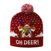 Christmas Beanie LED Hat for Women Men Stretch Colorful Flashing Winter Snow