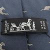 Used HERMES tie Animal motif silk Navy gray gray business