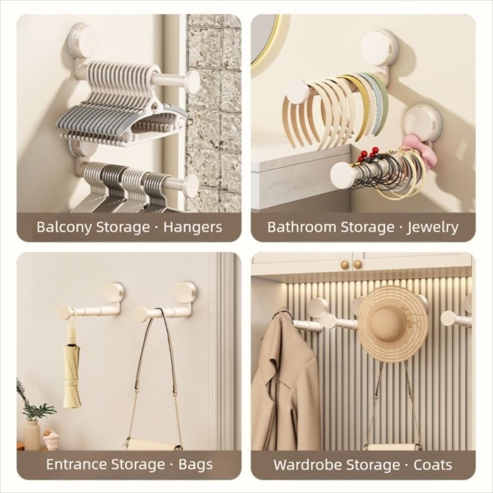 Suction Cup Installation Hanger Storage Rack Retractable Hanger Container Folding Rack Home
