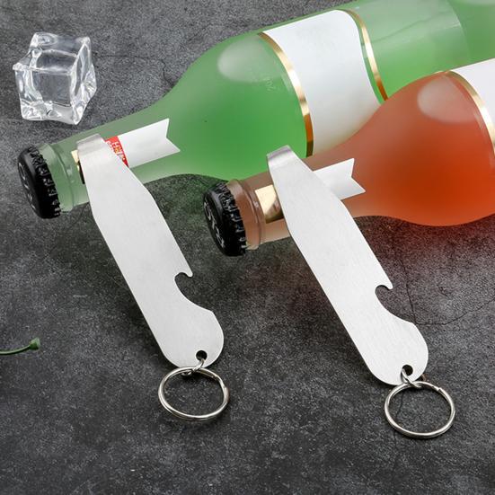 Stainless Steel Bottle Opener with Key Rings Multifunctional Wine Bottle Opener for Camping Party Bar Portable Keychain Beer Bottle Opener for Men Dad