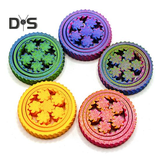 1/5 шт. 3D-печатная игрушка-спиннер для снятия стресса и беспокойства у детей и подростков, для взрослых, с блокирующим механизмом, гироскоп на кончике пальца, портативный, для путешествий, сенсорный спиннинг