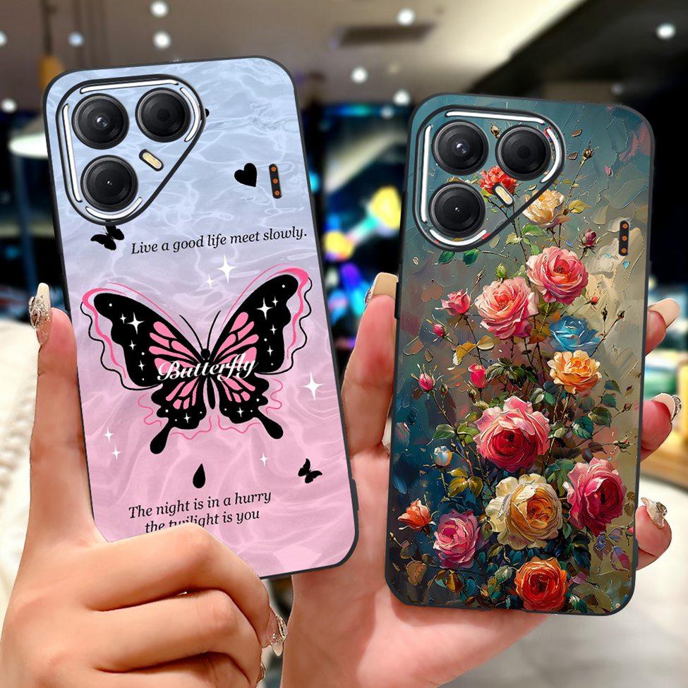 For Tecno Pova 7 5G Cover Case LJ7 Luxury Butterfly Love Fashion Flowers Cool Lion Painted Phone Case For Techno Pova7 5G Bumper