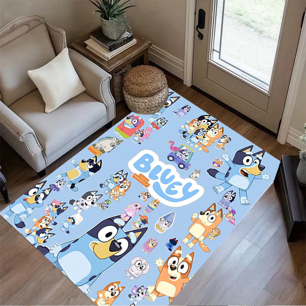Bluey Bingo Adventure Floor Mat Perfect for Living Rooms Dormitory Dining Room Balcony Antislip Carpet Office home decor Gift for Festivals