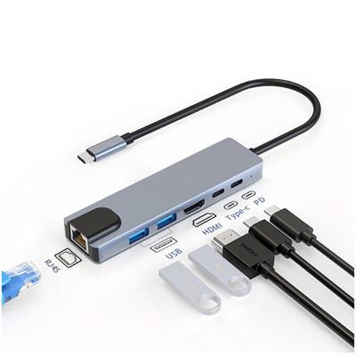 Многофункциональная док-станция 6-в-1: Сетевой порт-адаптер для телефонов, планшетов, ПК и консолей