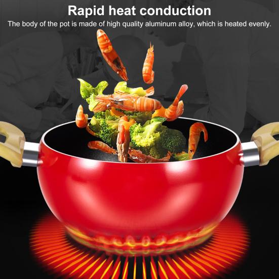 Nonstick Soup Pot Milk Pot Pasta Can Tomato-Shaped Cocotte Cooking Pot for Stewing Frying And Poaching Cute Vegetable Shape Electric Stove Pan