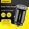 PISEN Mini Car Charger, Dual USB Adapter, Fast Charging for Mobile Phones