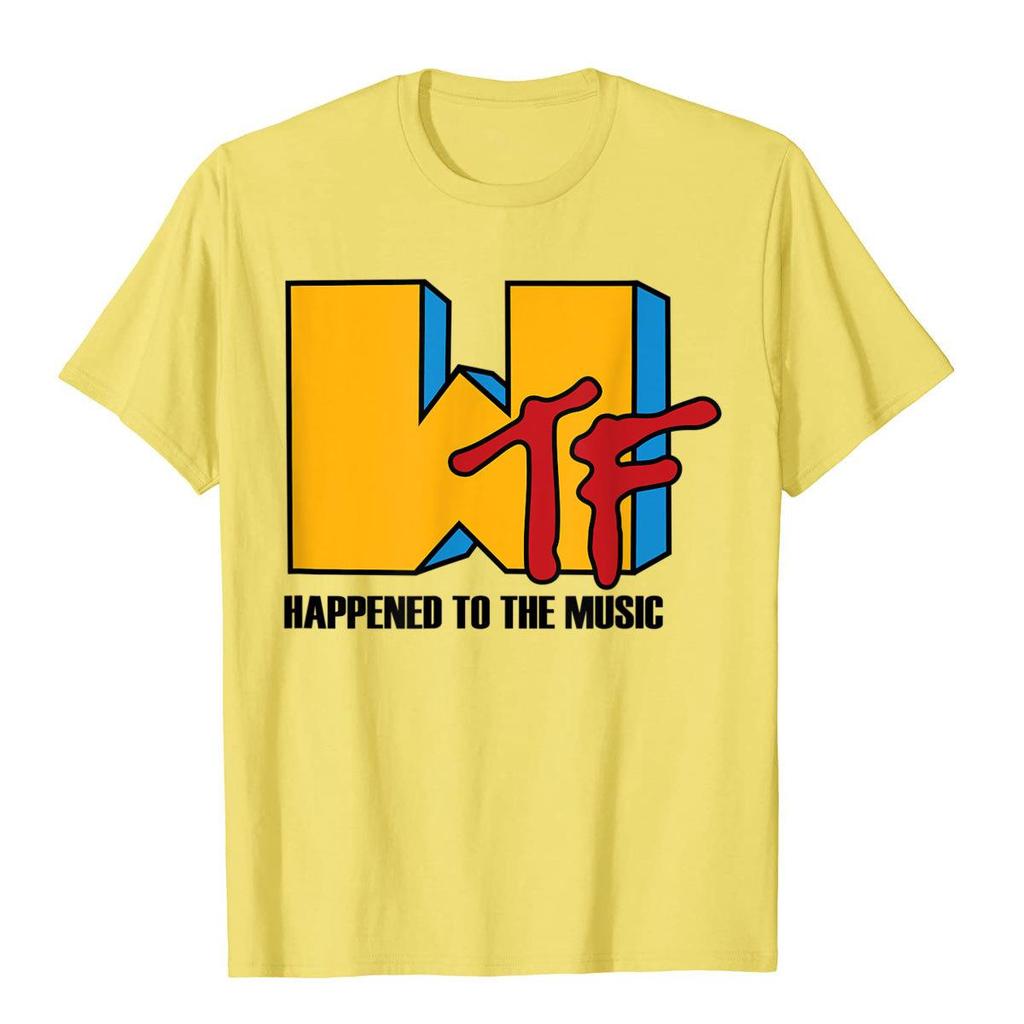 Wtf Happened To Music Funny Retro 80s Tshirt Popular Unisex T Shirts Funny Tops Shirts Cotton Gothic