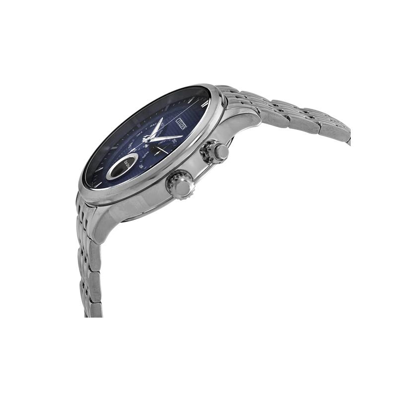 Citizen Серия Eco-Drive 50 метров Водонепроницаемость Механический механизм Металлический ремешок Мужские часы Синий циферблат AP1050-56L