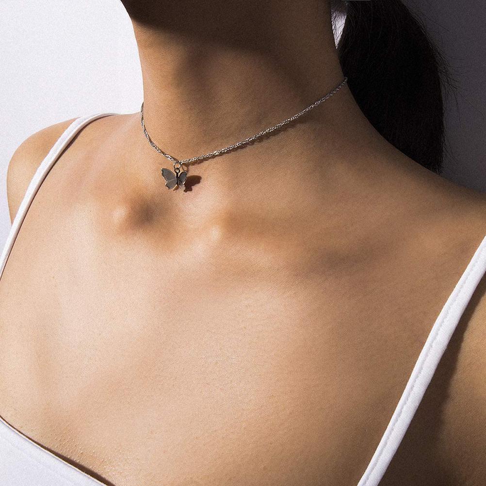 Butterfly Necklace Y Pendant Simple Cute Necklaces Chain Necklace Fashion Jewelry Women Girls Gift