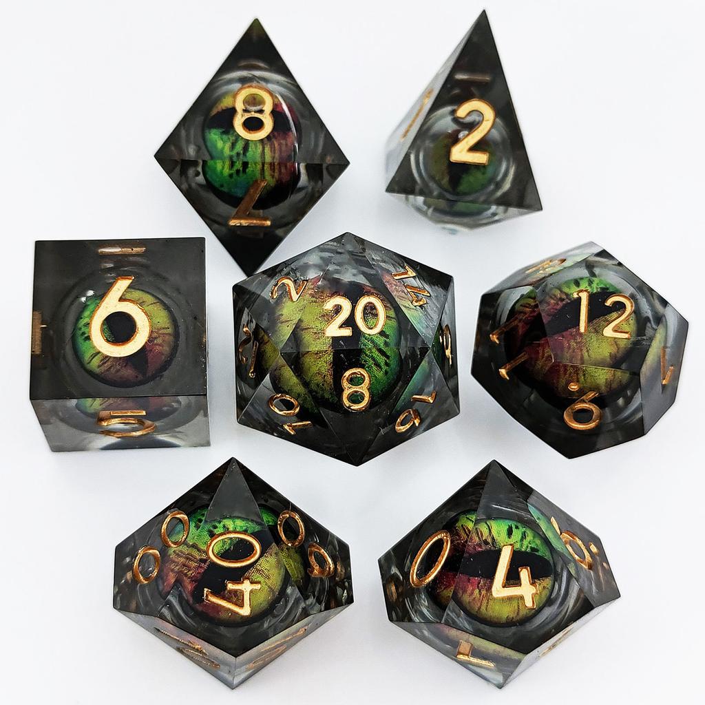 7 шт./компл. DND D20 Liquid Core Flow Eye Dice наборы для COC Dungeon and Dragon Pathfinder RPG ролевые игры вечеринки игрушки аксессуары