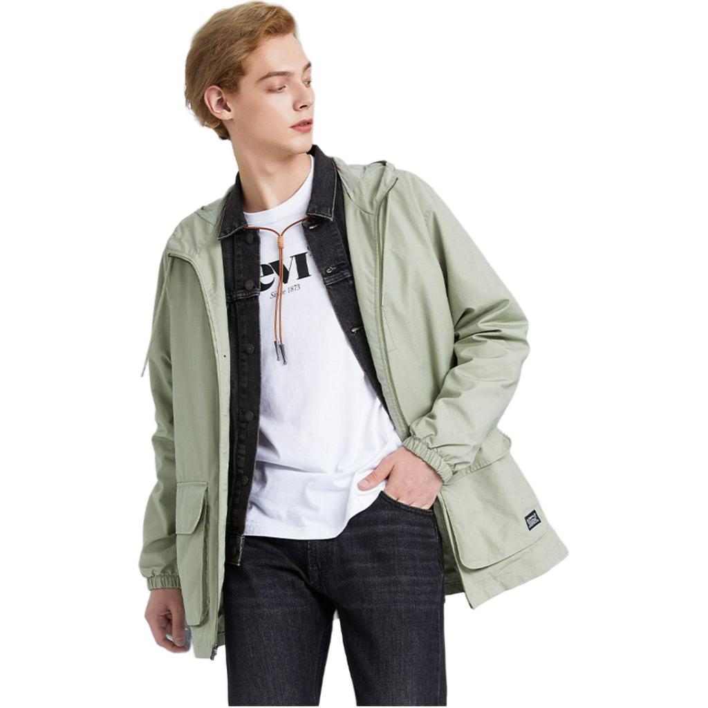 Куртка Levis на молнии с капюшоном и кулиской, мужская, куртки, зеленая, A0705-0000