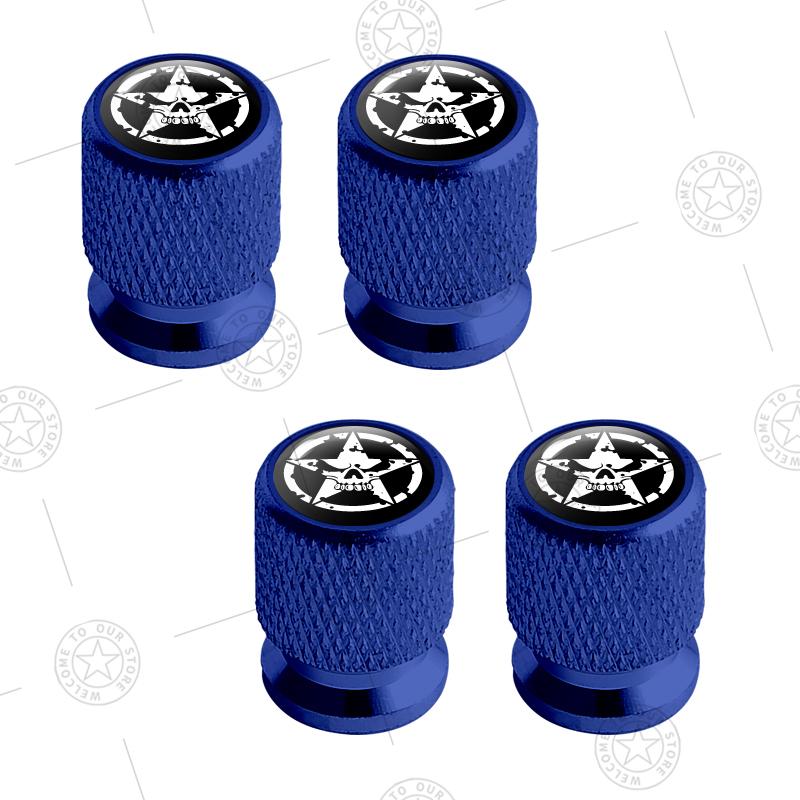 4pcs Five-Pointed Star Logo Car Wheel Tire Valve Caps Air Stem Aluminum Accessories For Jeep Wrangler Sahara Cherokee Ford F150 LVCZN1