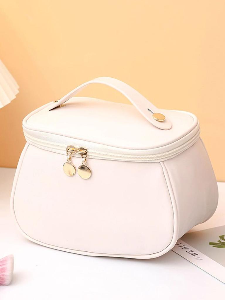 Портативная косметичка из искусственной кожи, большая водонепроницаемая косметичка, дорожная сумка для мытья посуды с ручками