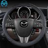 Для Mazda CX3 CX4 CX5 CX6 CX7 CX8 CX9 CX30 CX50 CX60 CX70 CX80 CX90 Чехол на руль автомобиля из натуральной кожи Автоаксессуары