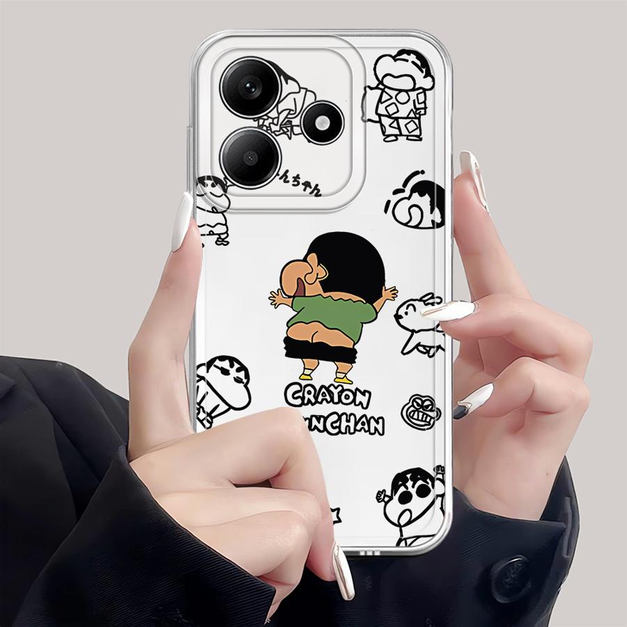 Soft Phone Cover Case for Xiaomi Redmi Note 14 Pro Plus 9 10 12 Note 13 14C 10S A4 13C 12S 11S 11 Cartoon Crayons Shinchan