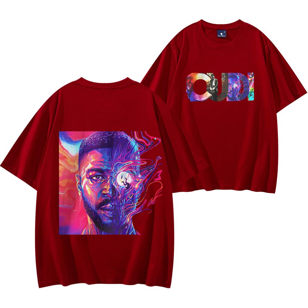 Футболка Cudi Man on The Moon Американский рэпер Мужская Женская С коротким рукавом Уличная одежда Хип-хоп Топы Одежда Y2K Подарки для фанатов