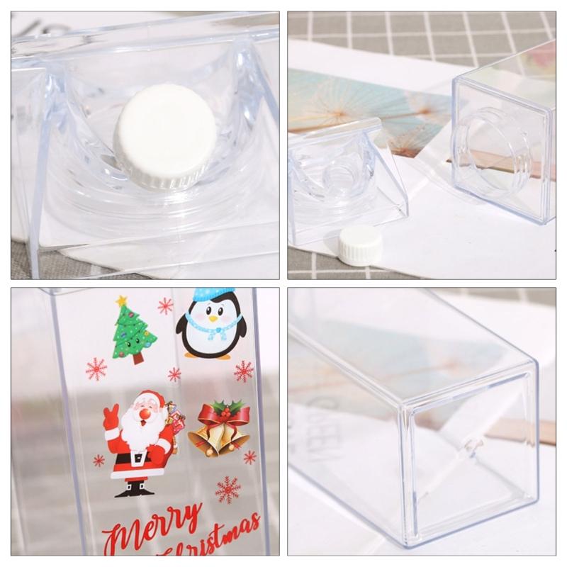 Double Capacity Square Milk Cup 500ML 1000ML Clear Construction Ergonomic Grip Spill Resistant Designs