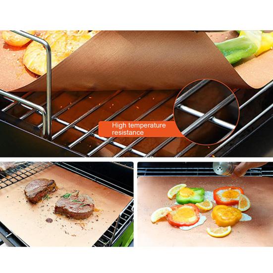 Yousheng BBQ Mat Oven Liner Heavy Duty Reusable Stovetop Protector Heat Resistant Gas Toaster Microwave Drip Liner Non-Stick Grill Baking Mat