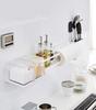 Yamazaki Jitsugyo 5104 Magnetic Kitchen Wall Bar Wide White Tower Wall Storage System Bar Magnetic Mounting Approx. W84XD1XH7.3cm