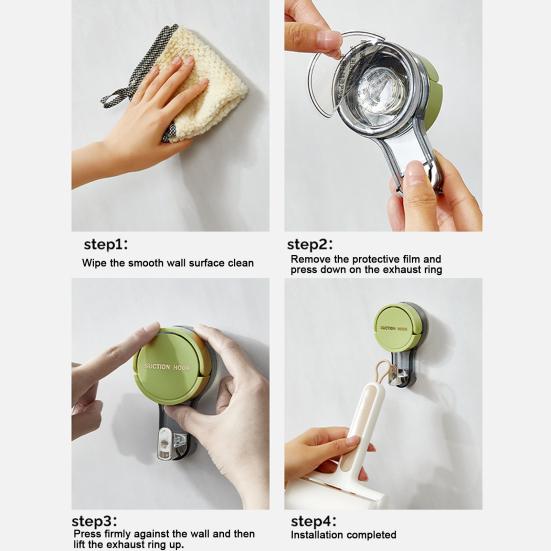 Suction Cup Hook Removable Waterproof Reusable No Drill Heavy Duty Kitchen Bathroom Wall Shower Towel Robe Vacuum Hook