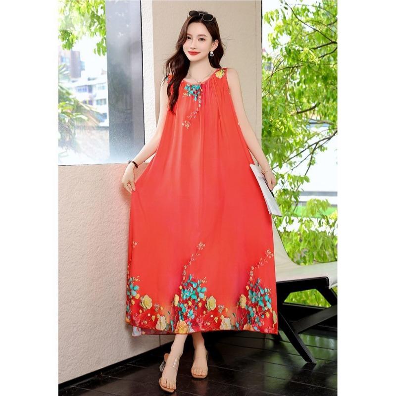 Бохо платье без рукавов большого размера, этническое летнее пляжное макси длинное платье, модное для отпуска