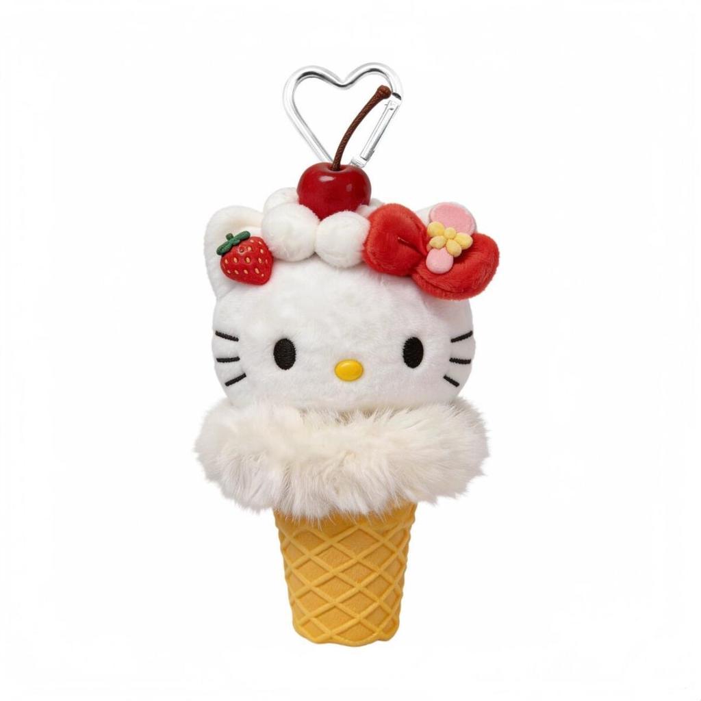 Sanrio Hello Kitty ПП Хлопок Наполнитель Милый Плюшевая Кукла Мороженое Рожок Брелок Подвеска на Сумку Подарок на Годовщину для Пары