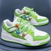 2024 Новые осенние и зимние спортивные кроссовки для отдыха на природе зеленого цвета с креативным дизайном шнуровки, многоцветные универсальные мужские туфли