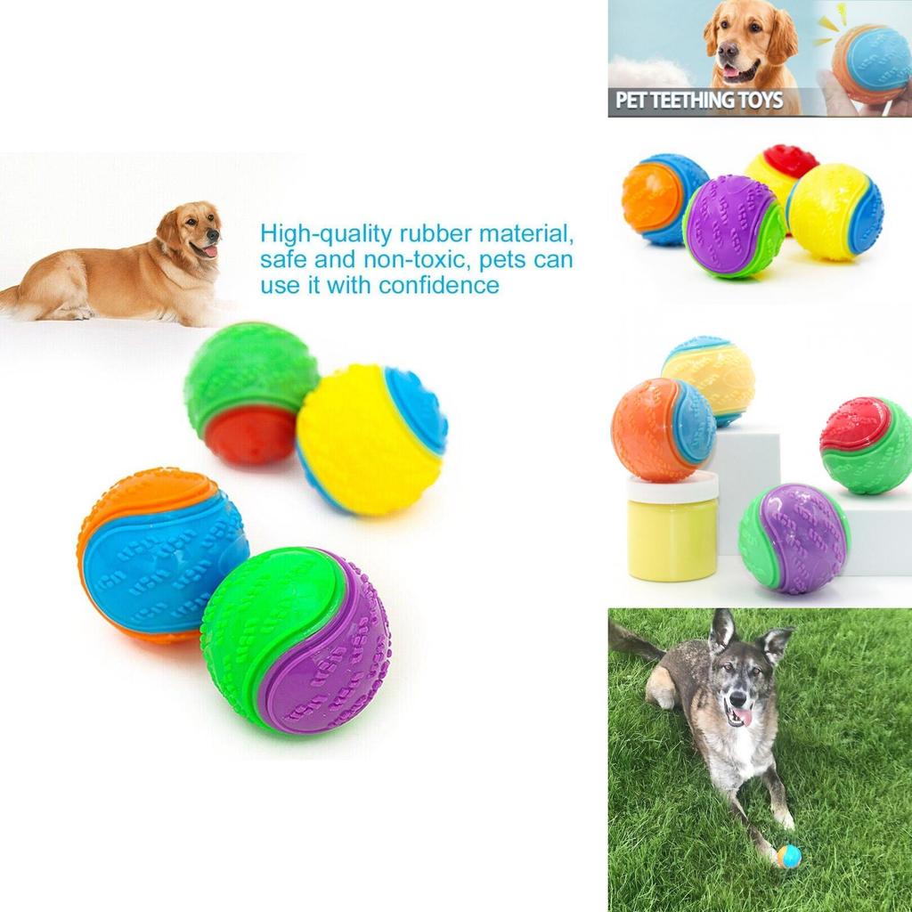 Toy Squeaky Dog Balls Rubber Durable Bouncy Chew Ball Puppy Play Tpr Outdoor