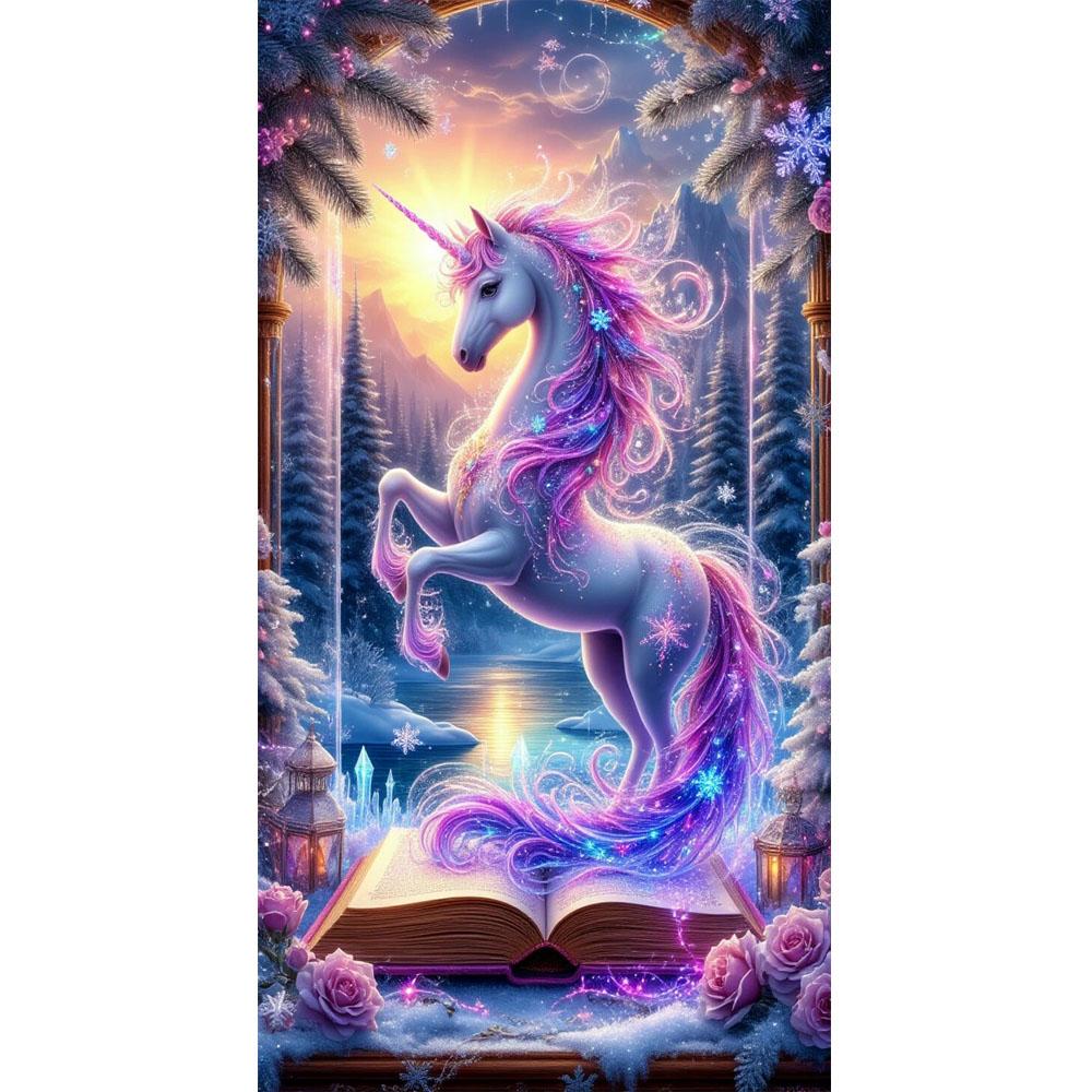 Сделай сам Большой размер Цветной Фэнтези Единорог Алмазная Живопись Арт Наборы 5D Полная Алмазная Мозаика Вышивка Стразами Картина Настенный Декор J3963