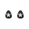 Curved smooth surface full diamond hexagram stud earrings Korean niche commuting gentle temperament stud earrings women's exquisite daily earrings