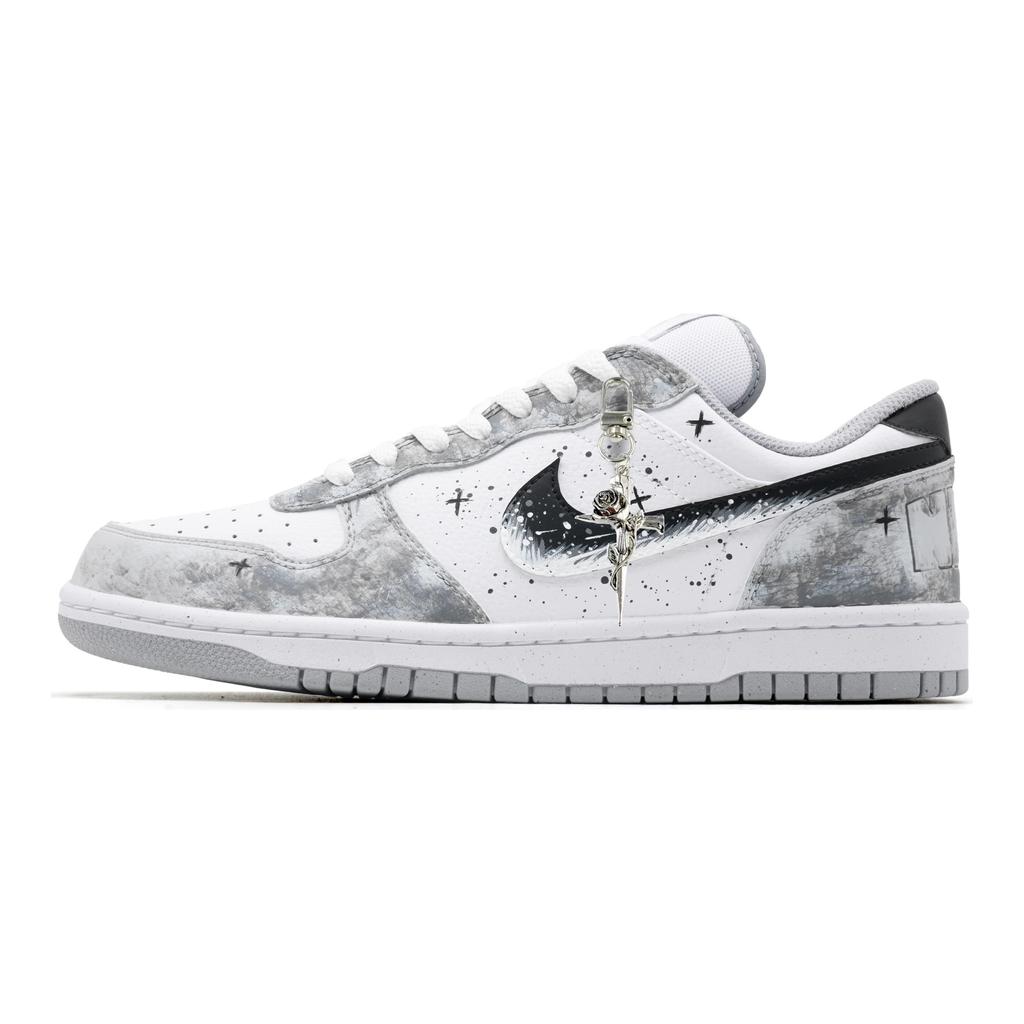 Nike Большие Низкие Godfather Нескользящие, Износостойкие, Дышащие Низкие Скейтбордические Кроссовки Мужские Черно-Серые 355152-106(Команда1576-)