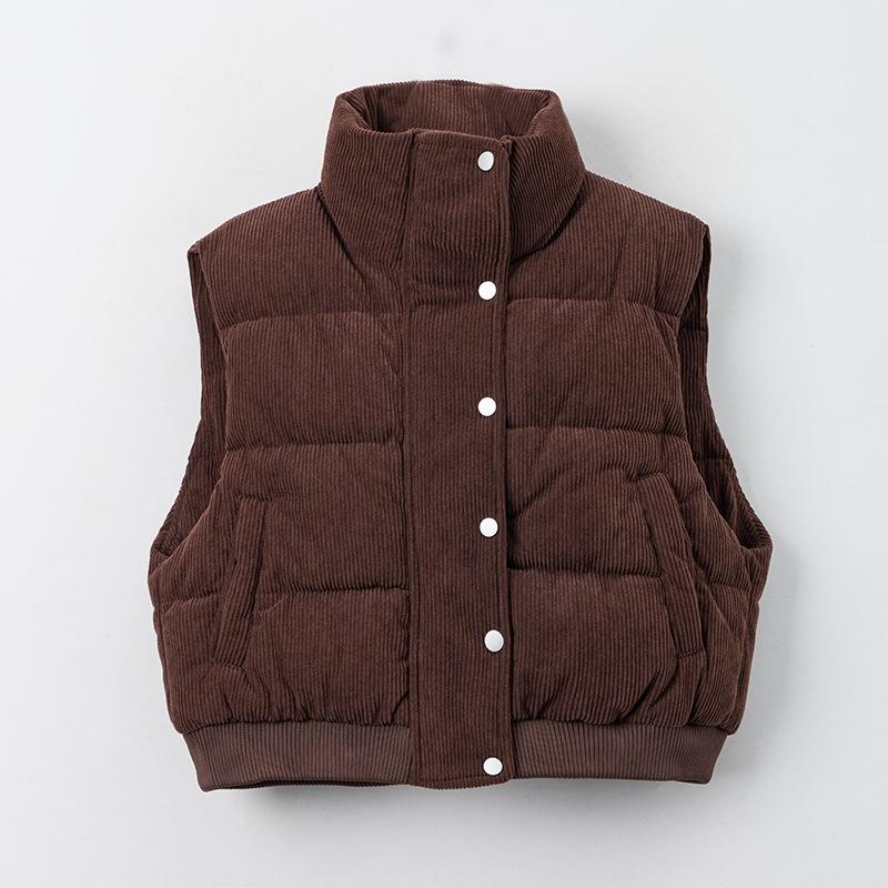 Vest women's new vest cotton vest stand-up collar velvet loose fashion versatile student coat