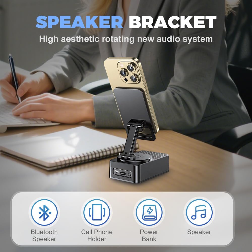 Three-in-one mobile phone stand combines a Bluetooth speaker, a mobile phone sensor speaker, and a mobile phone speaker stand with a high-capacity