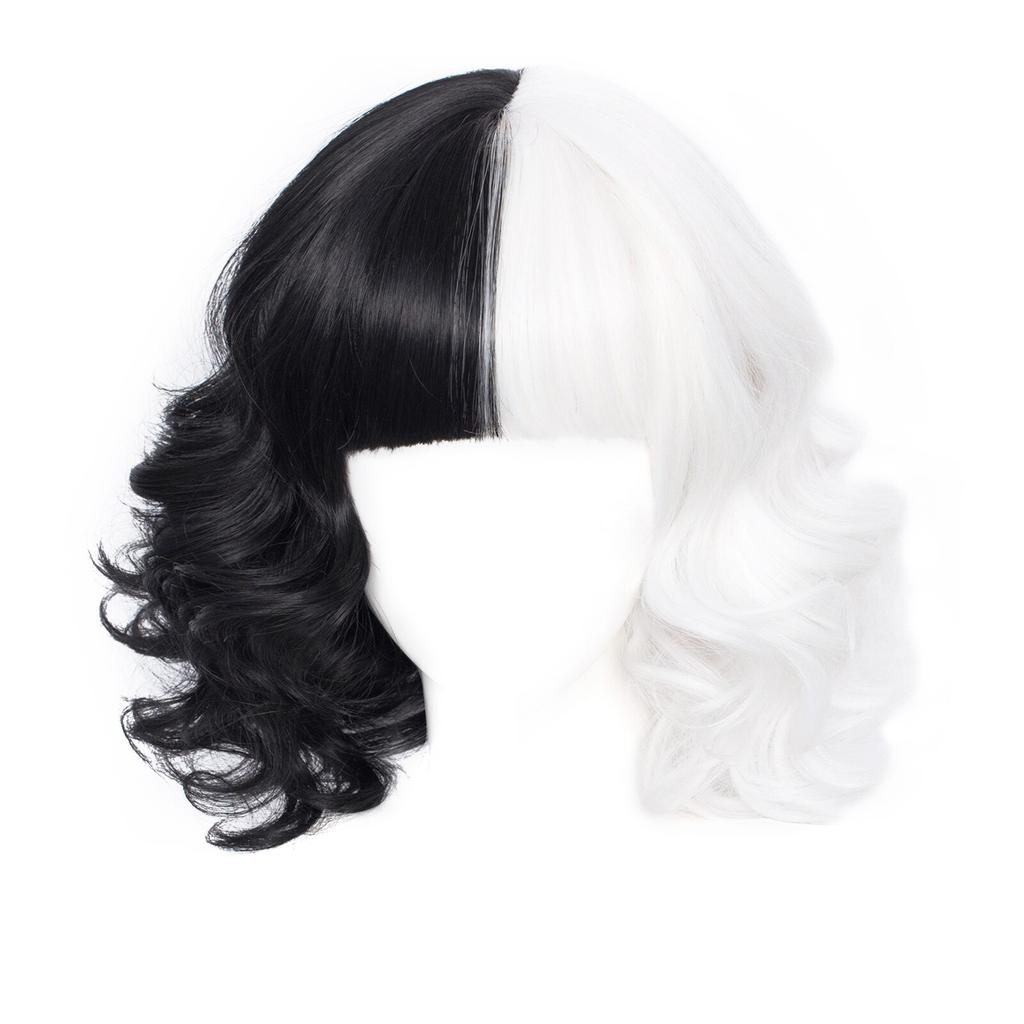 Cruella Deville Princess Costume Dress 12-13 Years 160cm Black White Includes Wig Mask Halloween Carnival Christmas