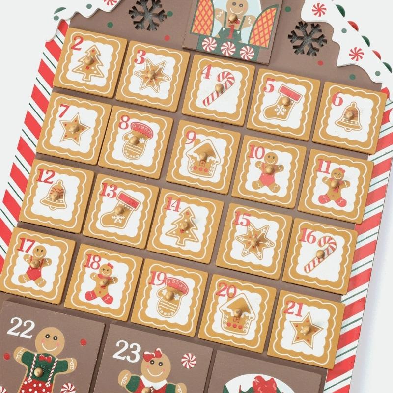Wooden House Christmas Calendar With 24 Numbered Drawers For Storage Candy Chocolate Jewelry Gifts Holiday Decoration