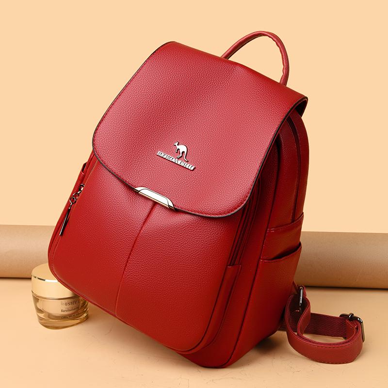 Мягкий кожаный рюкзак, женский рюкзак большой емкости, студенческая дорожная сумка