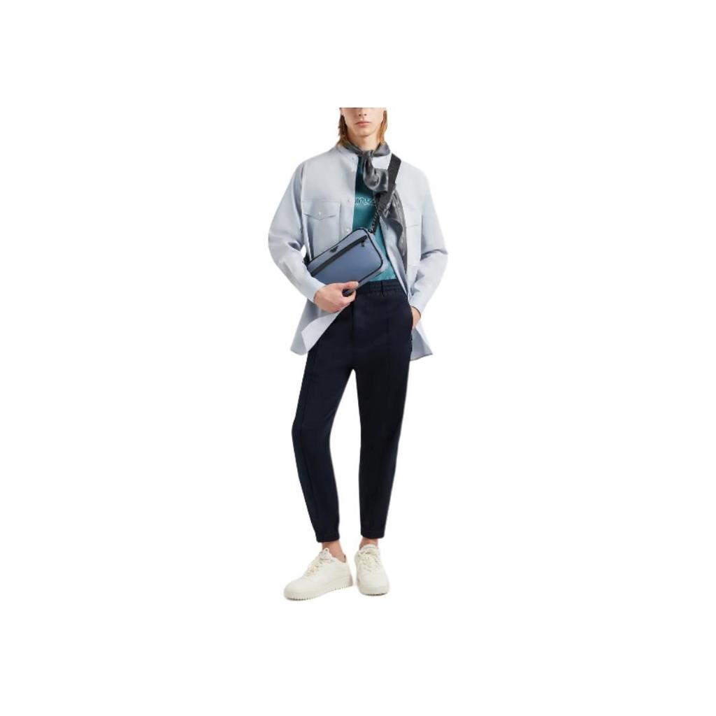 Emporio Armani Мужская футболка с принтом букв, круглым вырезом, коротким рукавом, темно-синяя 3D1TD4-1JUVZ-10756