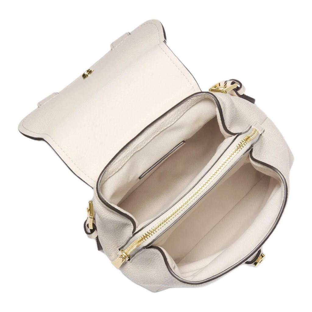 Michael Kors Quinn Metal Accents Leather Crossbody Backpack Mini Women bags Cream 30T5GQNB0L-289